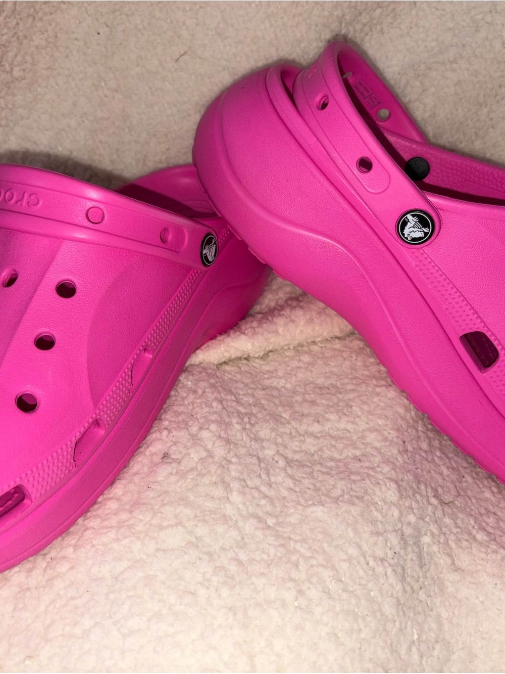 CROCS Classic Bae Platform Clogs Hot Pink Chunky Shoes size 10